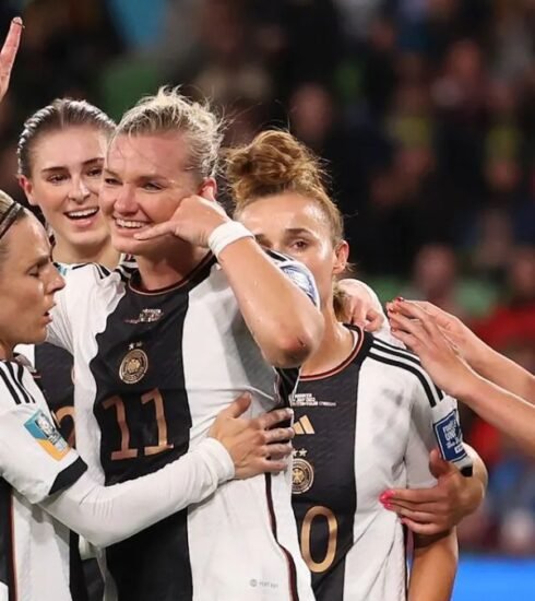 Germany are in control after Alexandra Popp's double gave them a 2-0 lead at half-time against Morocco in their opening Women's World Cup match. Klara Buhl added a third goal after the break.