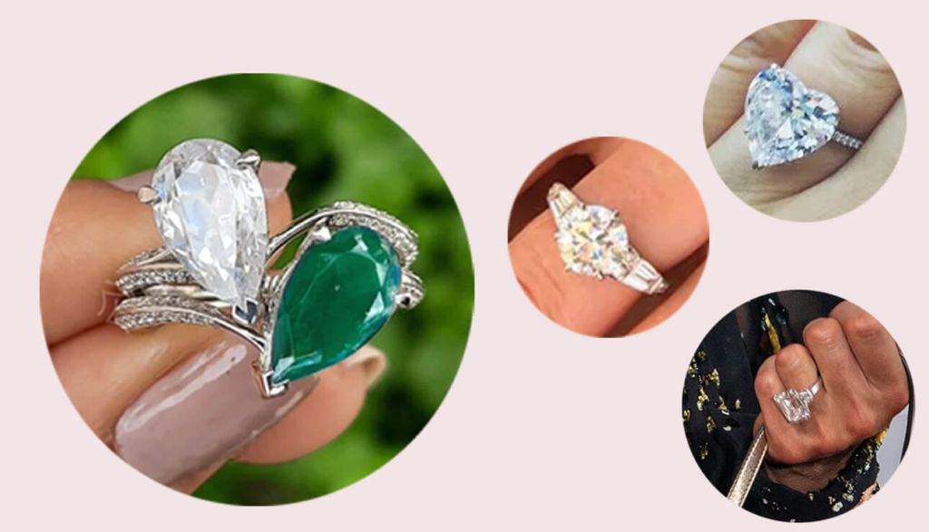 "Explore the most sought-after engagement rings worn by celebrities like Megan Fox, Jennifer Lopez, and Kourtney Kardashian. Discover the glamour and elegance!"
