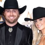 "Former NFL player Devlin Hodges supports Lainey Wilson at the 2023 CMA Awards, showcasing their love and her dominance as the most-nominated artist of the night."