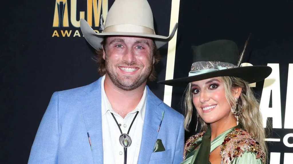 "Former NFL player Devlin Hodges supports Lainey Wilson at the 2023 CMA Awards, showcasing their love and her dominance as the most-nominated artist of the night."
