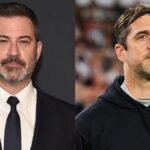 Late-night host Jimmy Kimmel contemplates legal action against Aaron Rodgers after being implicated in the Epstein list, sparking a heated feud.