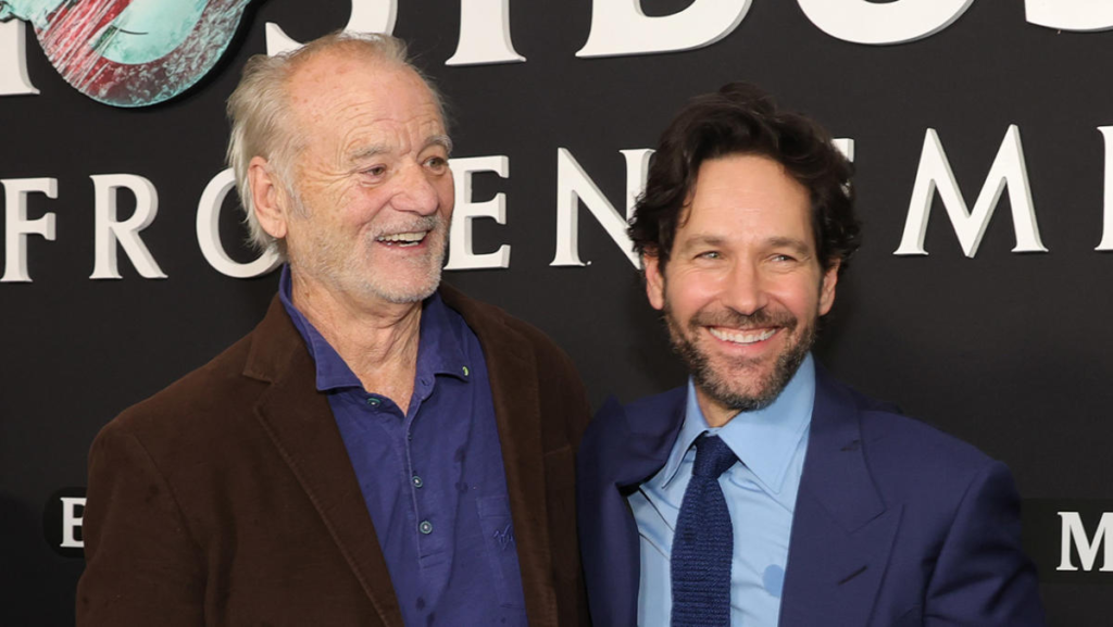 Actor Paul Rudd shares his excitement about driving the iconic Ecto-1 in the latest Ghostbusters installment, Frozen Empire, alongside original stars at the New York premiere.