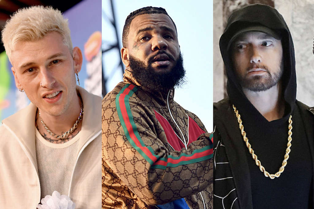  Eminem has made a shocking accusation, claiming that Machine Gun Kelly hooked up with his mother. This revelation has stirred up significant controversy in the hip-hop world.