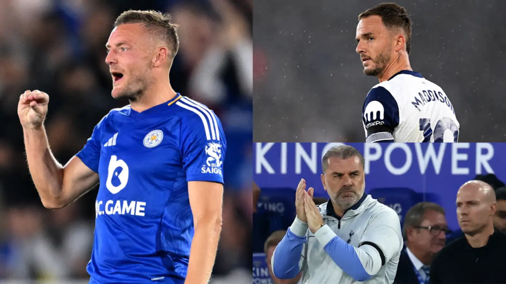 "In a dramatic Premier League encounter, Jamie Vardy struck late to salvage a draw for Leicester City, thwarting Tottenham Hotspur's earlier dominance. Despite Tottenham's commanding performance, Vardy's crucial goal ensured Leicester secured a valuable point."





