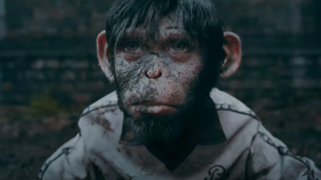 "Robbie Williams tells his life story in a unique way in the teaser for 'Better Man,' where he is depicted as a CGI monkey. The highly anticipated musical biopic offers a creative portrayal of the pop star's life, blending animation with personal storytelling."






